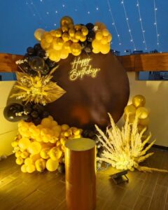 Happy Birthday Decoration with golden theme