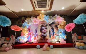 Baby Shower Decoration with baby krishna theme